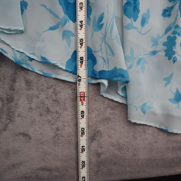 Esmeralda Dress Womens 3X Blue Hi Low One Shoulder Plus Size Blue Floral - Picture 15 of 16